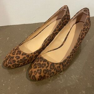 Leopard Print Women's chunky heel shoes